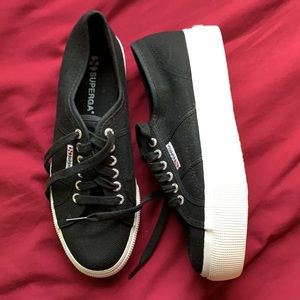 NEW Superga black canvas tennis sneakers